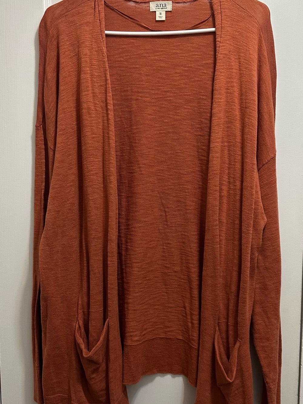 ANA: 1X Open-Front Cardigan in Rust